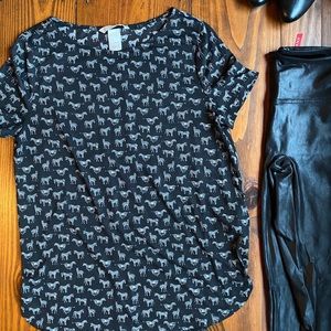 🦓H&M Conscious Zebra Print Short Sleeve Shirt 🦓